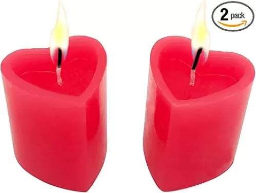 2 PCS Heart Shape Candles for Valentine