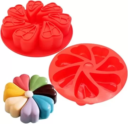 2 Pieces Scone Cake Baking Pan Flower Heart Chocolate Silicone Mold Candy Moulds Dessert Cheesecake Truffle Caramels Jelly Brownie Bakeware