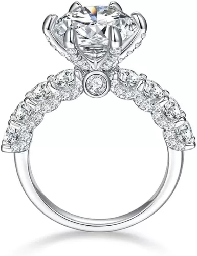 3 Carat VVS1 D-Color Firework Cut Diamond Engagement Ring in Vintage Six-Prong Setting - A Brilliant Display of Your Love