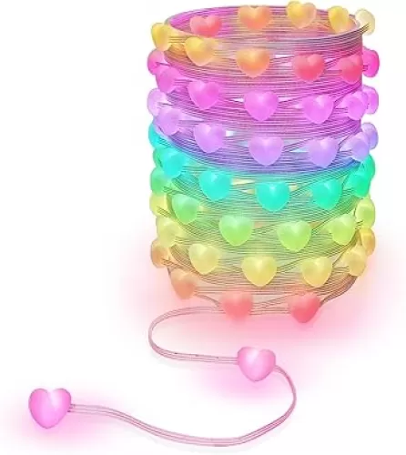 33ft Heart String Lights Valentines Day Decorations, 66 LED RGB Color Changing String Fairy Lights, 200+ Scene Modes for Christmas Valentines Day Decor Bedroom Backdrop Indoor Outdoor