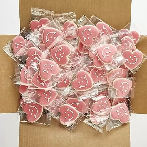 50-Pack Nut-Free Mini Smiley® Heart Shaped Sugar Cookies