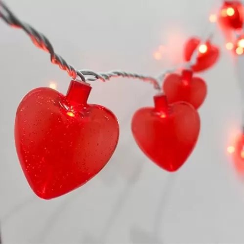8.5FT Red Heart String Lights, Valentines Decor String Lights with 10 Red Hearts, Romantic Valentines Decorations for Indoor Outdoor Bedroom Home Wedding Anniversary Party Decor
