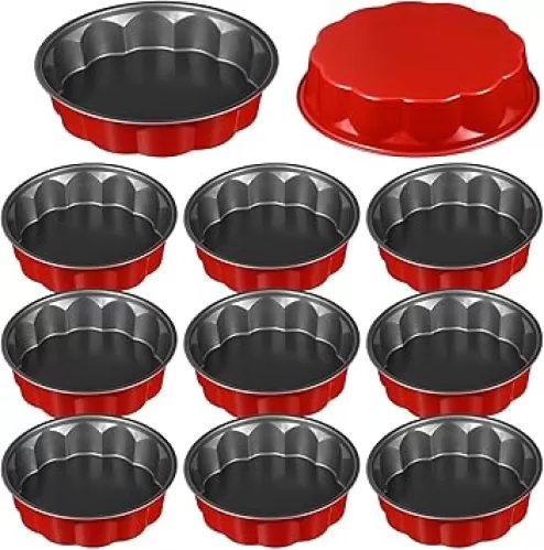 9 Pcs 10 Inch Heart Cake Pan Flower Shaped Molds DIY Nonstick Baking Pan Cake Carbon Steel Oven Molds for Weddings Parties Family Occasions Birthday and Valentine’s Day(Flower)