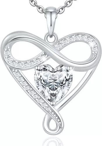 925 Sterling Silver Infinity Necklace - Exquisite Silver Jewelry for Women, Love Heart Necklace for Birthday, Anniversary, Valentine’s Day - Ideal Gift for Girlfriend, Wife, Mom, or Her