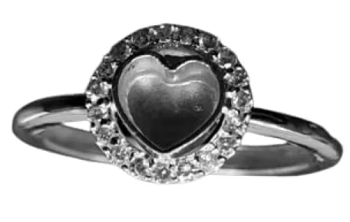 925 Sterling Silver Round Bezel Setting With Small CZ Gemstones, Heart Shape Ring Diy For Resin Work, Best For Resin Work, Blank Ring Setting