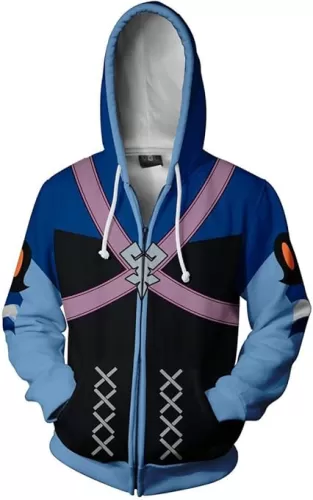 Adult Game Kingdom Ventus 3D Zipper Hoodies Hearts Terra Aqua Cosplay Sweatshirt Casual Jacket Outfit