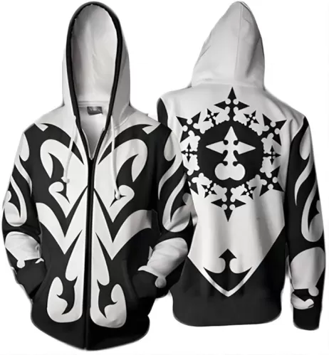 Adult Kingdom Xemnas 3D Zipper Hoodies Hearts XIII Remind Cosplay Sweatshirt Casual Jacket Coat Outfit