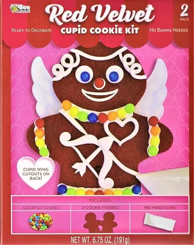 Bee International Valentine's day Red Velvet Cupid Cookies Kit, 6.75 Ounces