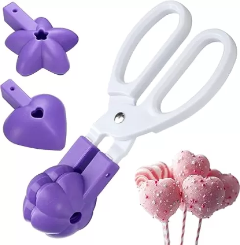 Cake Pop Mold Set 3 in 1 Heart, Flower, Star Silicone Molds Kit Set with Detachable Anti-slip Handles for Lollipop, Candies, Chocolates