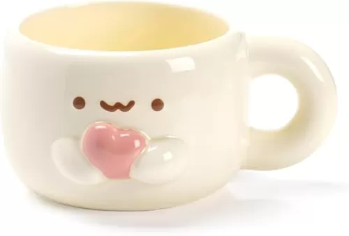 Cute Funny Coffee Mugs Valentines Day Mug Anime Cup For Women, Unique Anniversary Engagement Couple Gifts For Him And Her, Kawaii Mr And Mrs Gifts (Heart)