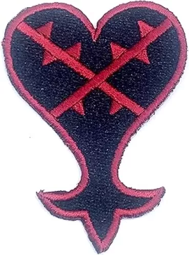 Disney Kingdom Hearts - Embroidered Iron on Patch - Heartless Emblem Logo - 2.5" Tall