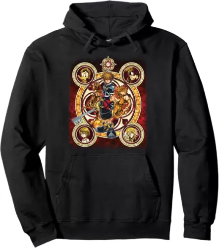 Disney Kingdom Hearts Group Shot Circles Pullover Hoodie