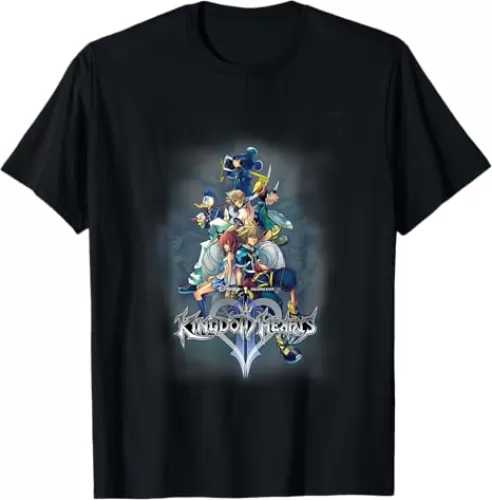 Disney Kingdom Hearts II Classic Epic Group Shot Poster T-Shirt