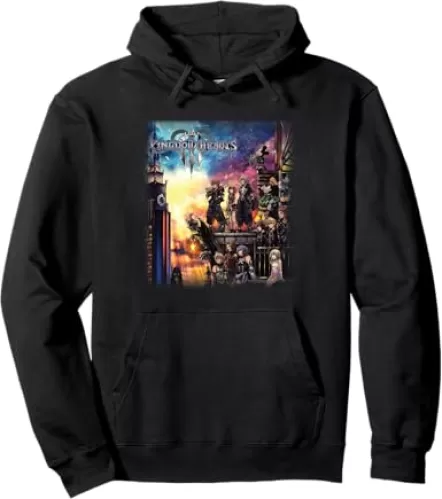 Disney Kingdom Hearts III Epic Cover Group Shot Chest Poster Pullover Hoodie