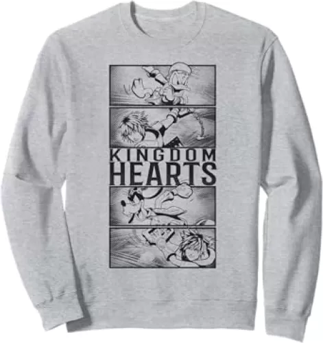 Disney Kingdom Hearts Sora Donald Goofy Comic Panels Sweatshirt