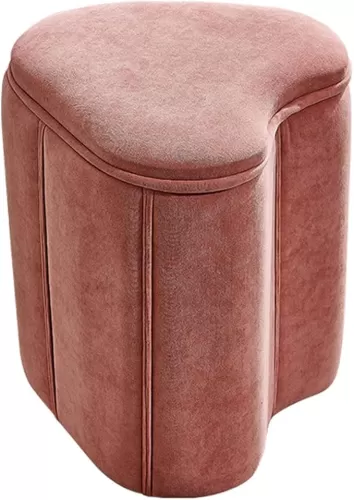 Foot Stool Heart Shaped Upholstered Ottoman Modern Foot Stool Footrest Contemporary Velvet Small Stool Nordic Change Shoes Bench for Dorm Room Extra Seating