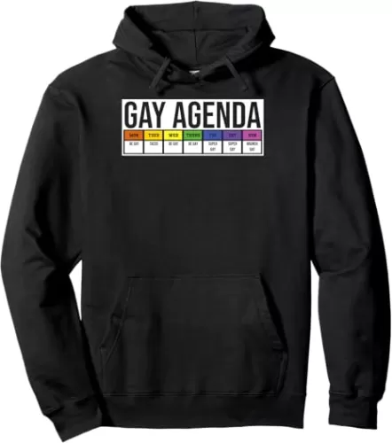 Funny Gay Gift For Women Men LGBT Pride Feminist Agenda Homo Pullover Hoodie