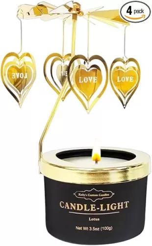 Kelly's Custom Candles Gifts for Women, Her, Funny Gifts for Her, Unique Birthday Candle Gift for Mom and Wife, Birthday, Rotating Scented Candles(Love).