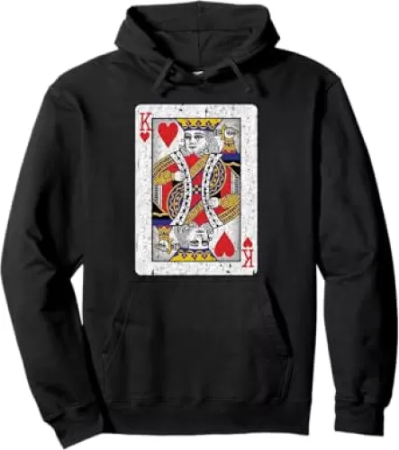 King of Hearts Card - Poker, Bridge Player, Costume Pullover Hoodie