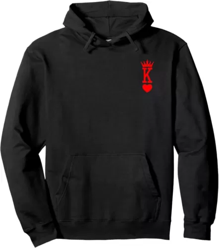 King of Hearts King And Queen Easy Couple Halloween Costume Pullover Hoodie