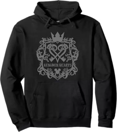 Kingdom Hearts Scrolled Keys Crossed Heartless Design Pullover Hoodie