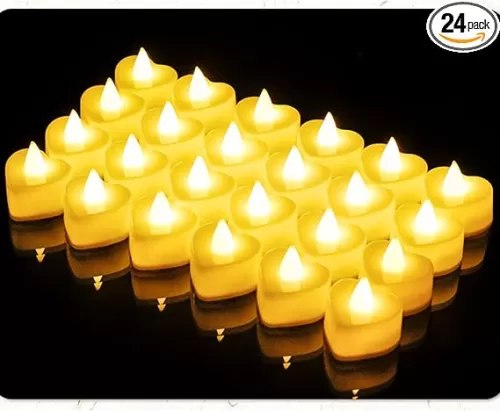LED Candle Lights, Pack of 24, Flameless Flickering Tea Lights and Decorations for Wedding, Valentine