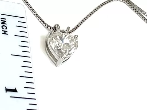 Luxury 2 carat Diamond Solitaire Necklace Heart Shaped Lab Created Diamond Pendant Mosanit CERTIFIED VVS1 D color Diamond Jewelry 18k GOLD Sterling Silver Girlfriend Heart Necklace Diamond Valentine