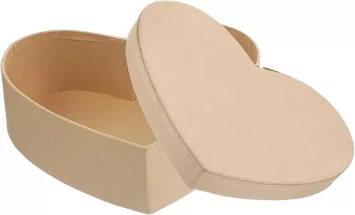 Mobestech Box Love Kraft Paper Box Heart Shaped Cosmetics Case Anniversary Presents Paper Mache Lipstick Case Bride Commemorate Flowers