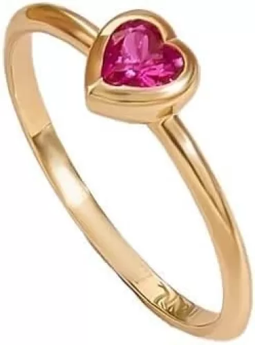 Premium Plated14k Gold Tiny Heart Ring, Gold Ruby Promise Ring, Dainty Stack Ring, Bezel Gemstone Pinky Rings for Women, Delicate Birthstone Ring