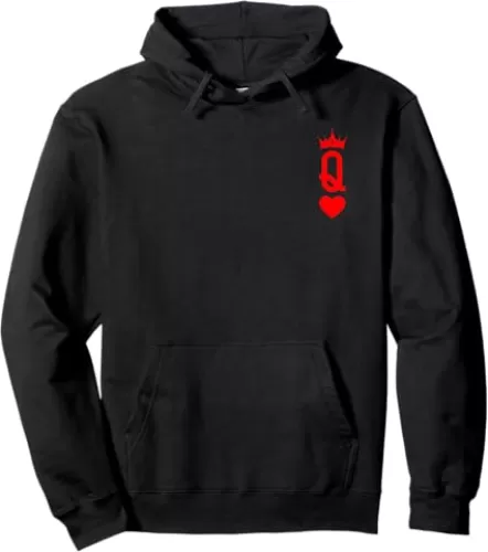 Queen of Heart King And Queen Easy Couple Halloween Costume Pullover Hoodie