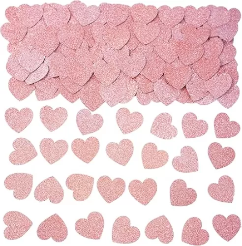 Rose Gold Wedding Love Heart Table Confetti - Valentine