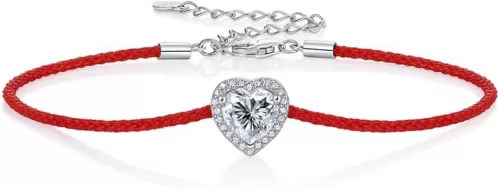S925 Sterling Silver Heart-Shaped Diamond Bracelet for Women with 1ct VVS1 D-color Sparkling Diamond, Ideal Gift Choice for Celebrations or Special Occasions