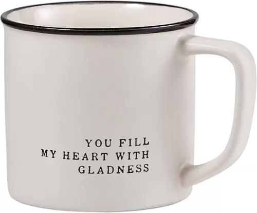 Santa Barbara Design Studio Black and White Coffee Cups Face-to-Face Designs Stoneware Mug, 16-Ounce, You Fill My Heart with Gladness