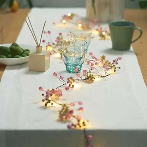 Valentines Day Decorations Heart-Shaped Fairy String Lights | Battery Operated & Remote Controlled Vintage Garland for Wedding Valentine Table Décor (Pink Berry)