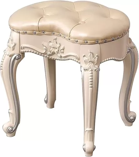 Vanity Chair for Makeup Room, Shoe Changing Stool Dressing Table Stool, Heart-Shaped Padded Bench Chair Makeup Seat Baroque Piano Chair for Bedr