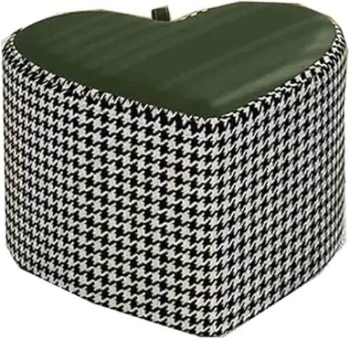 ZABEES Foot Rest Stool Heart Shaped Love Low Stools Footstool Household Shoe Changing Stool Sofa Stool Solid Wood Stool for Living Room Bedroom Padded Seat