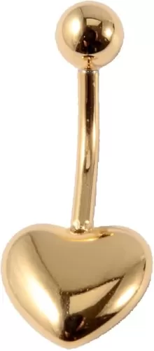 14G Heart Belly Button Ring for Women Surgical Steel Curved Bar Barbell Belly Navel Piercing Studs Minimalist Body Piercing Jewelry