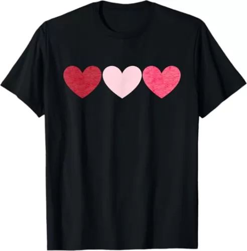 3 Hearts T-Shirt Heart Valentine