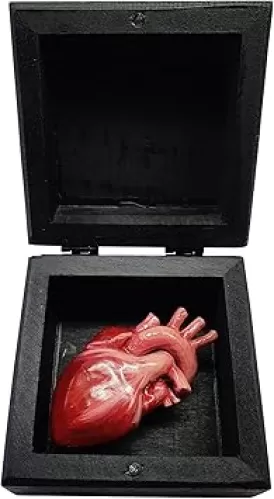 3D My Heart in A Box Handmade Carved Heart Shape Gifts Wooden for Her or Him - Christmas, Valentine's Day, Mother's Day, Father's Day, Birthday(Black Box)