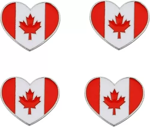 4 Canada Enamel Pins, Canada Heart Alloy Lapel Pins, Canada Travel Souvenirs