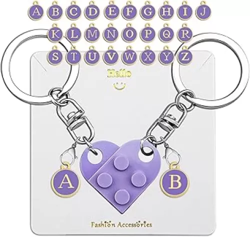 Aisity Matching Heart Keychains-Gifts for Mom, Dad, Couple, Boyfriend, Girlfriend, Lovers, Soulmate