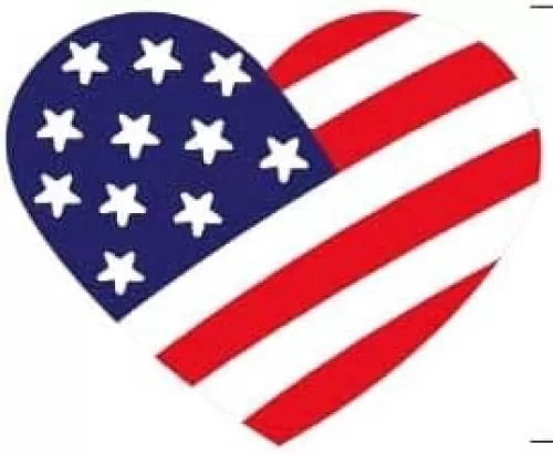 American Flag Heart Shape Car Stryling Truck Window Decal Sticker Patriotic Auto Bumper Sticker Vinyl Decor SUV Boat Luggage Helmet Hardhat Gift