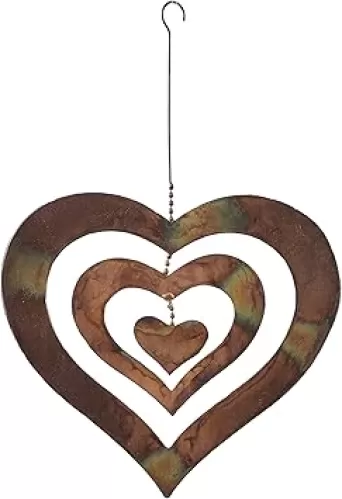 Ancient Graffiti AG-87053 Flame Triple Spinning Heart Hanging, 9"x9.5", 9.5 by 9 by 9.5", Multi
