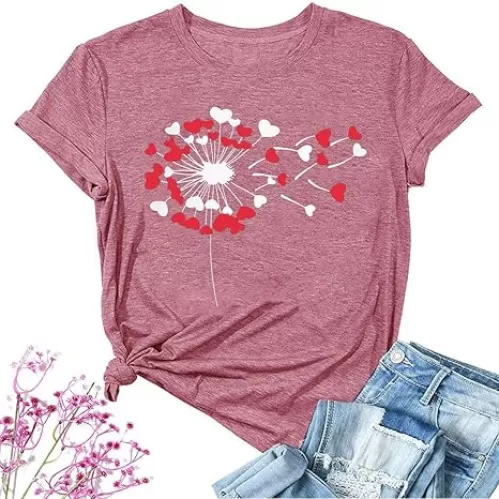 Bealatt Valentines Shirts Women Cute Heart Shirts Valentines Gifts Tops