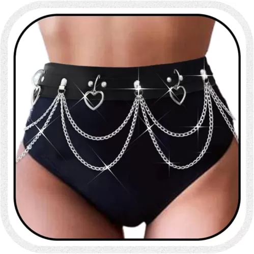 Bodiy Punk Waist Chain Belts Leather Gothic Layered Rave Belly Body Chains Jewelry for Women Sexy