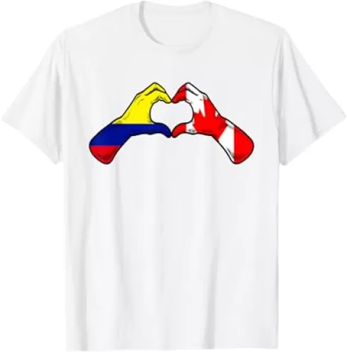 Canada Colombia Flag Canadian Colombian Heart T-Shirt