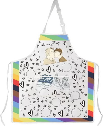 CMNIM Ni-k And Char-e Apron With Pockets Adjustable Waterproof Heart Stop-er Merch Leaves Apron for Bookish Gifts