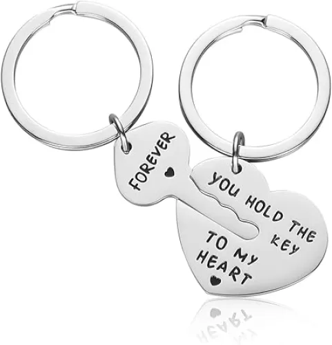 Couple Gifts for Boyfriend and Girlfriend - You Hold The Key To My Heart Couple Keychain for Him and Her, Valentine's Day Birthday Gifts for Boyfriend Girlfriend, His and Her Gifts