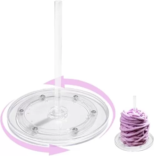 EHERDM Acrylic Yarn Spinner Yarn Bowl Holder Stand with Twirling Base Yarn Winder Dispenser Gifts for Craft Lovers Large