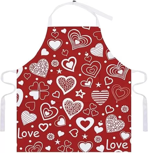German Shorthaired Pointers Dog Apron Valentine's Day Cooking Apron Adjustable Chef Aprons With Pockets